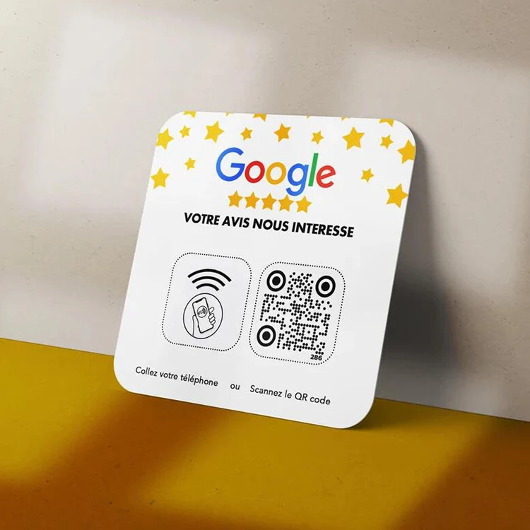 Google Review NFC Plate Sign with QR Code