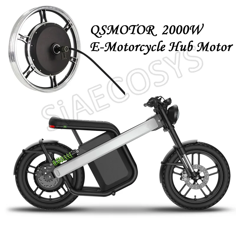 SiAECOSYS QSMOTOR 2000W 72V 70kph Hub Motor 17x1.6inch New Condition with EM80GTSP Controller and Kits for Scooter