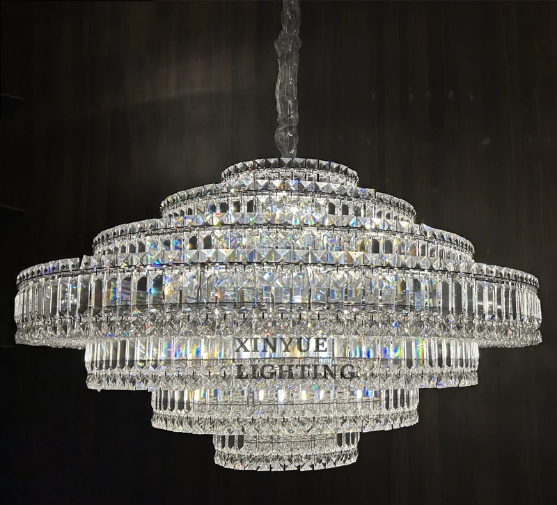 Многоуровневый круглый большой яркий светильник современная большая Хрустальная люстра K9 для гостиной/дуплекса/лестницы/подъезда