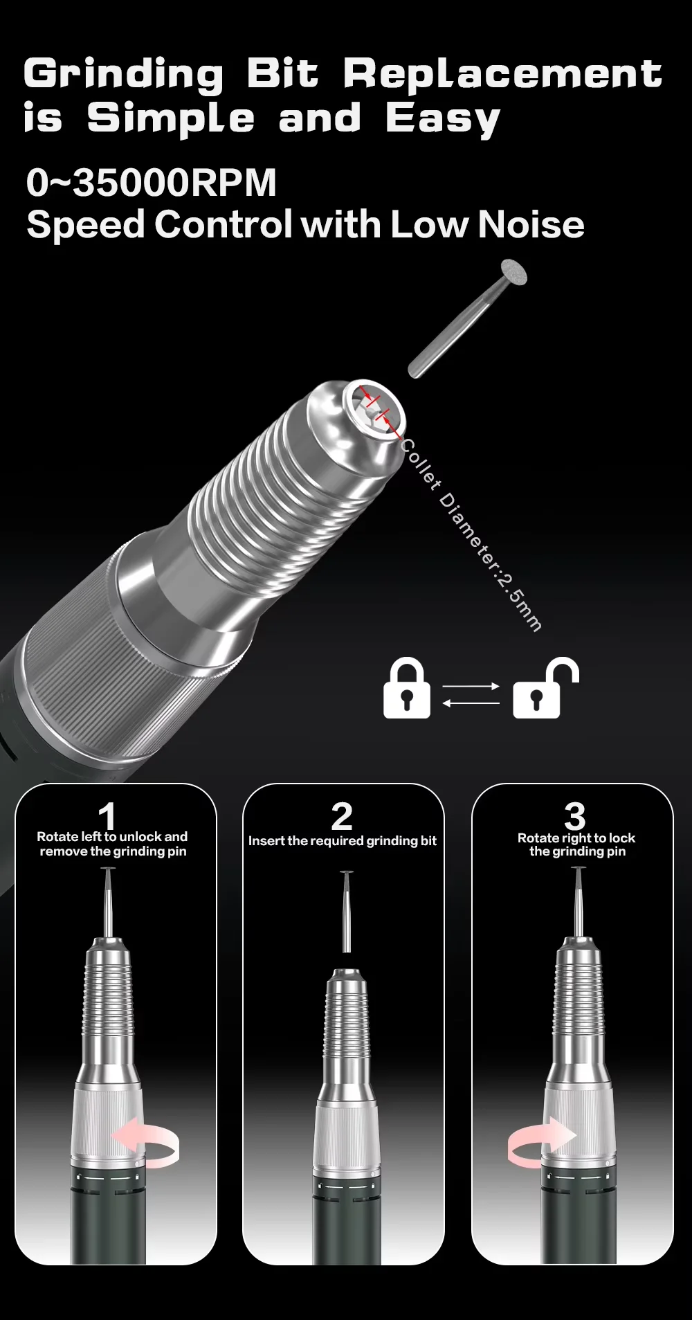 I2C G35/G35Pro Anti-Shake Wireless Grinding Pen Type-C Fast Charging Lightweight Portable for Phone Repair Polishing