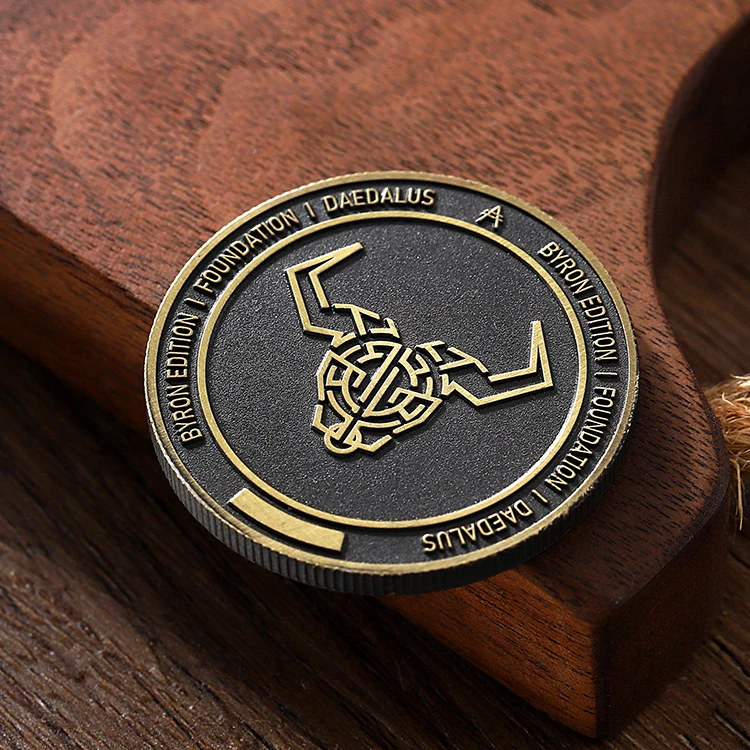 European Style Black Bull Head Gold Plated Tungsten Coin