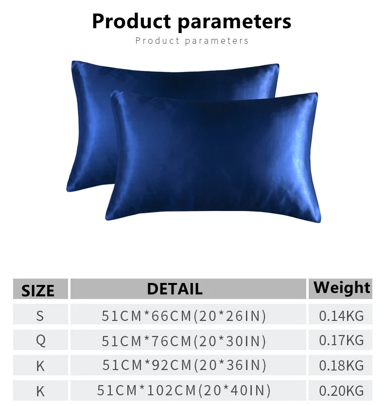 2 Pack Satin Pillowcase For Hair And Skin Queen Pillow Case Cover With