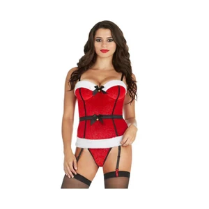Christmas Lingerie for Women Costume Sexy Bustier Corset Top Bodysuit Garter Lingerie