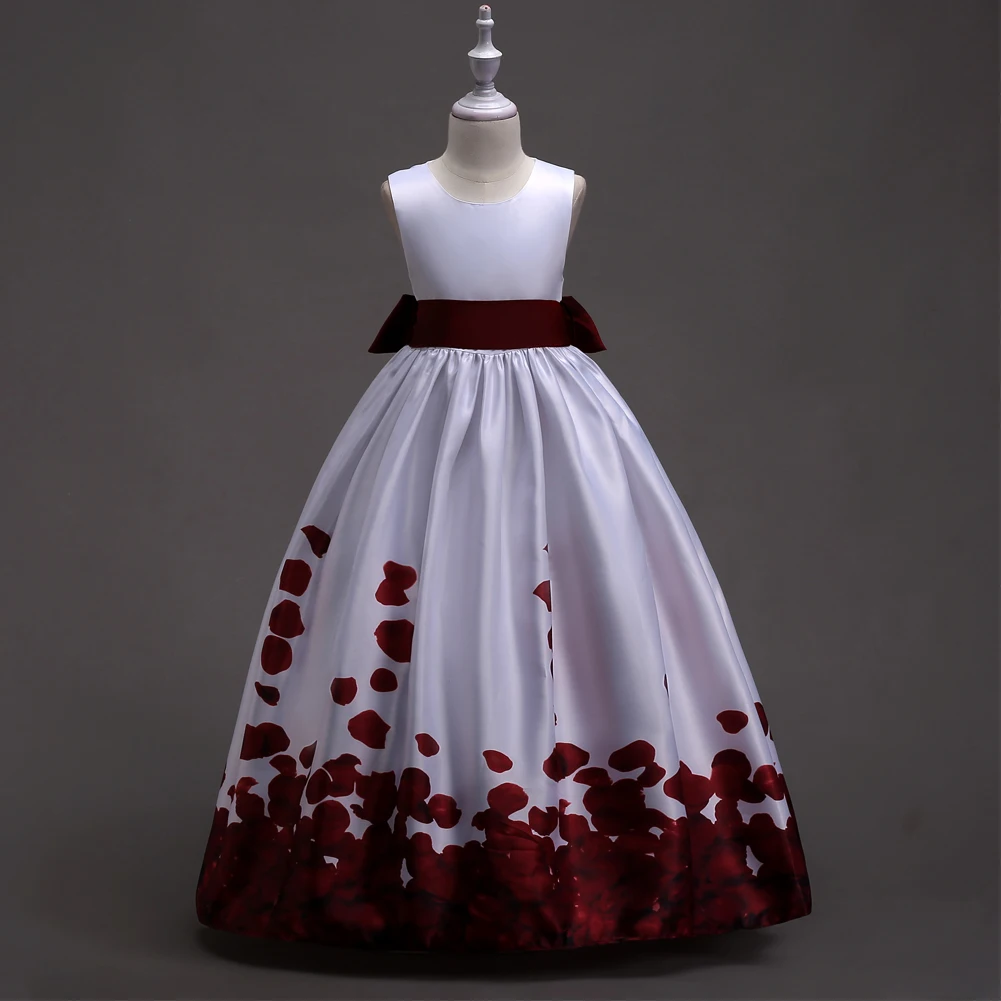 Высокое качество, Прямая поставка, платье принцессы для девочек детское платье маленькая юбка-американка на свадьбу От 2 до 13 лет платья для девочек, держащих букет невесты