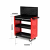 Extended Heavy Duty Tool Cart Lockable Drawer & Backplate