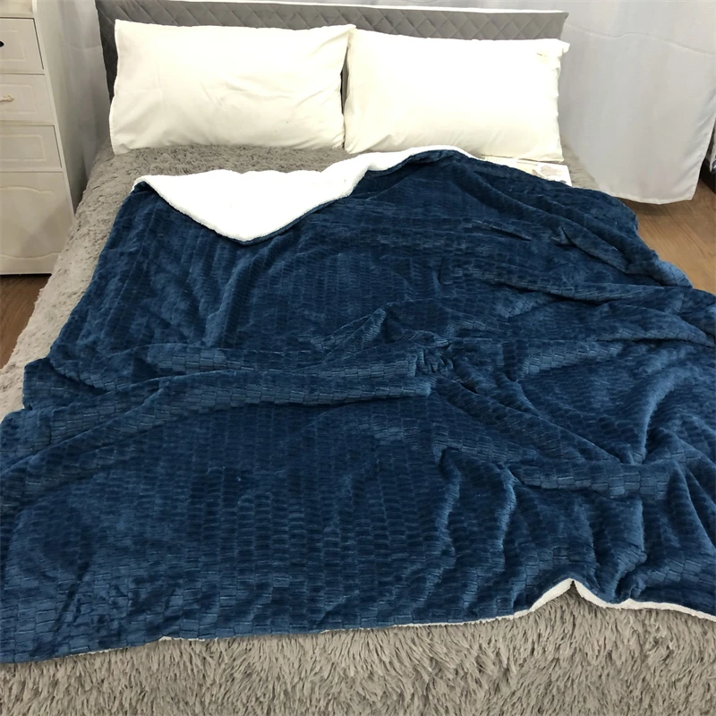 Двойные сверхтяжелые простые Стильные настраиваемые норковые жаккардовые плюшевые одеяла для зимы