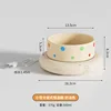 Cuenco pequeño de puntos beige, base calefactora circular, ajustable en 3 niveles
