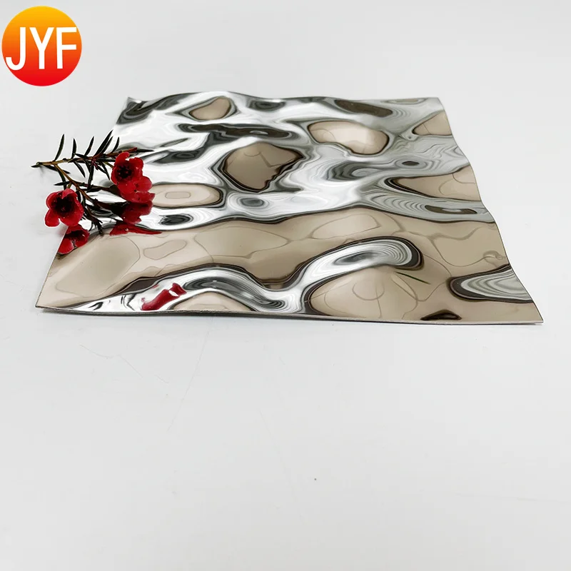 H1 Hotel Lobby Blue Water Rripple Stainless Steel Metal Sheets