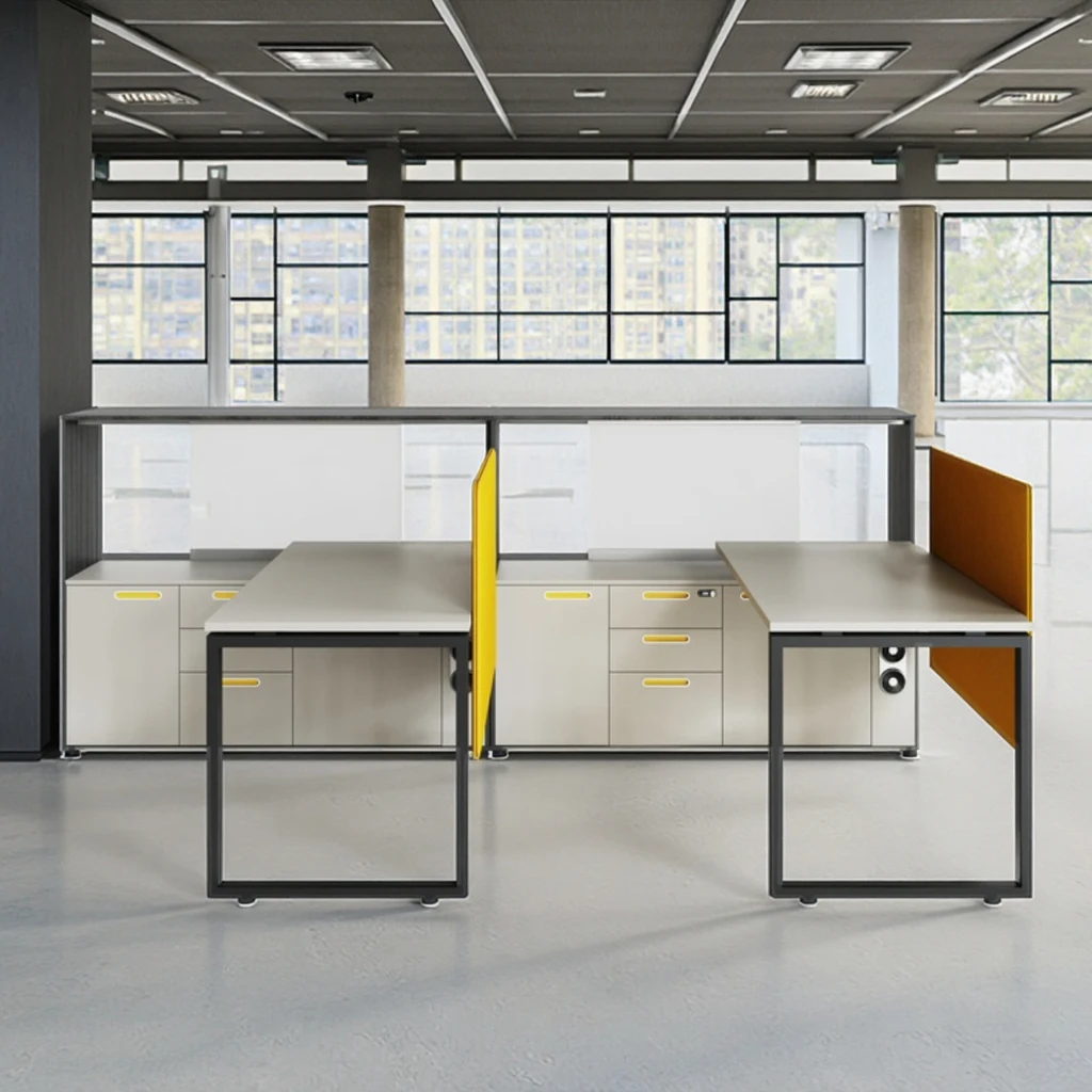 Premium Single-Sided Workstation Desk Panel Storage Cabinet Modern Office Steel Frame Computer Work Space Furniture 4