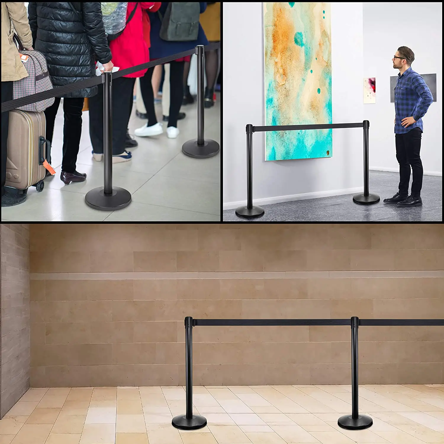 People Dividers Metal Poles Crowd Control Stanchions | Line Divider