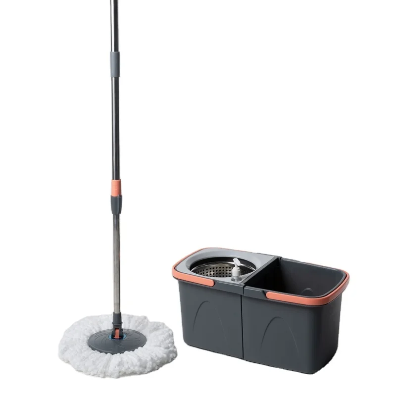 Twins Mop Bucket Clean Magic Mop Dry and Wet Spin Go Magic Mop