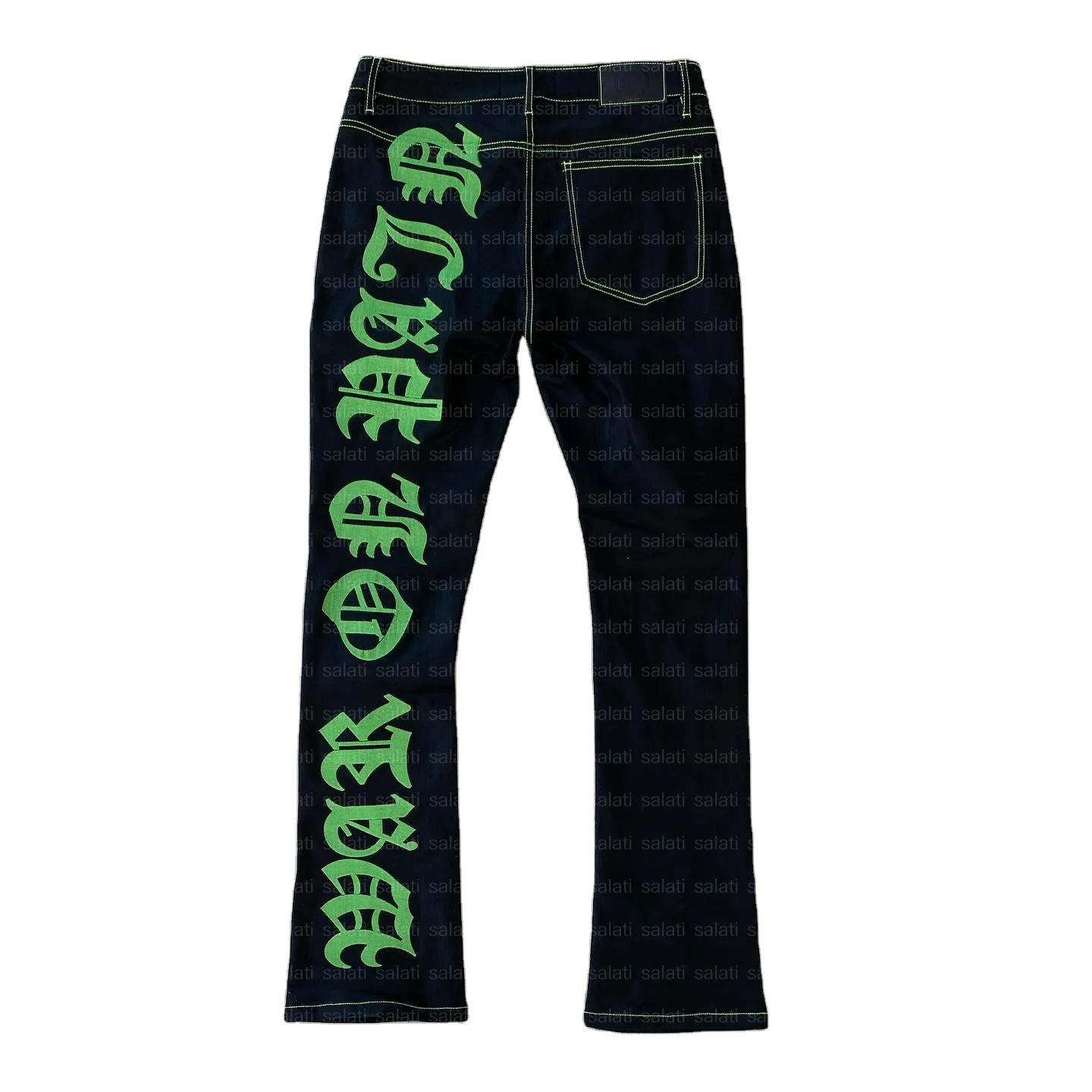 For High Waist Light Button Printed Skinny Heavy Cotton Stretch Hip Hop Streetwear Denim Trousers Stacked Jeans Pants Men gallery 10