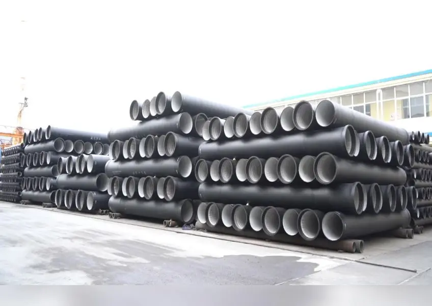 Push on Joint Zinc Coated Ductile Iron Pipes Round Ductile Pipe Meter  Long Casting Iron Pipe DN80 Factory for Water Supply