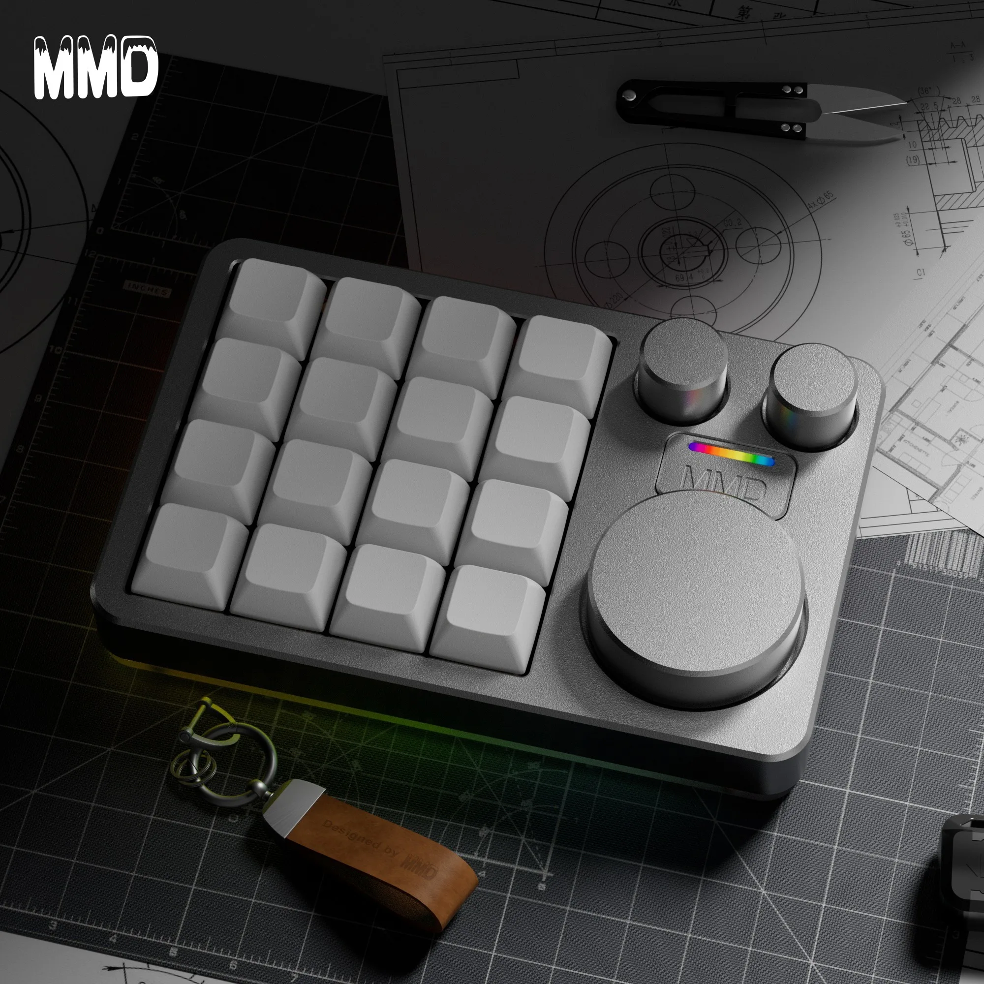 MMD KM16 Aluminum Alloy Keyboard - Numeric Keypad with Knob