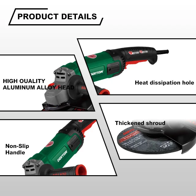 Dekton-S15501-180mm 1700W Professional Angle Grinder Machine-C&U(S&F) Bearings Inside with Soft Star manufacture