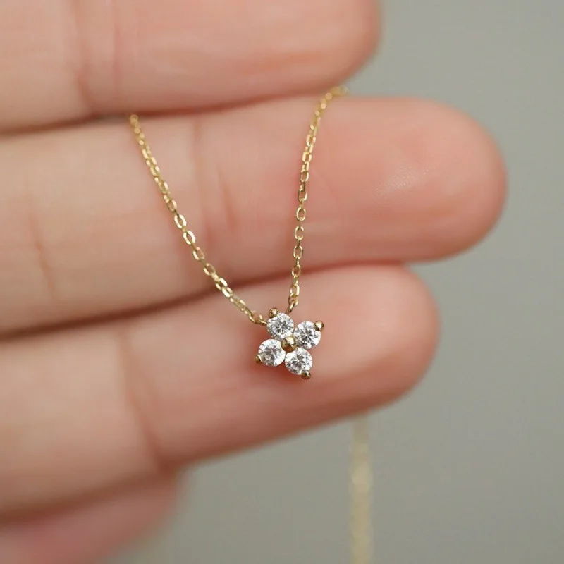 Luxury 925 Silver Gold Vermeil Zirconia Necklace