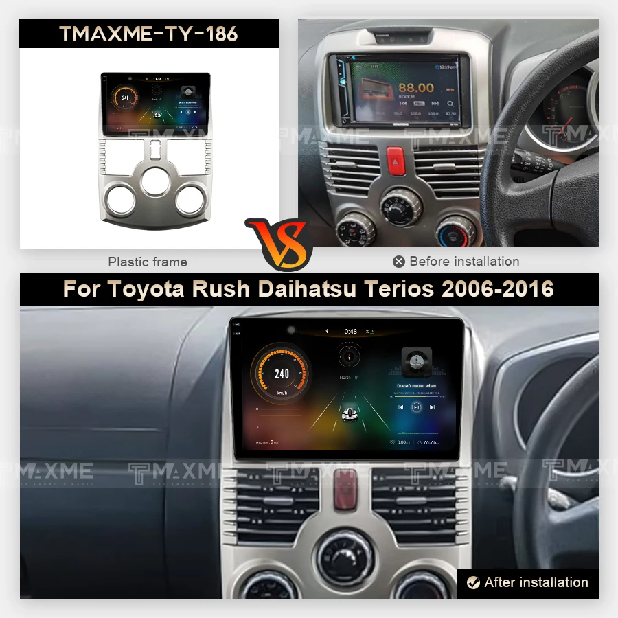 High Quality 9" Car Android Auto DVD Player for Toyota Rush Daihatsu Terios 2006-2016 Headunit Video Touch Screen Multimedia