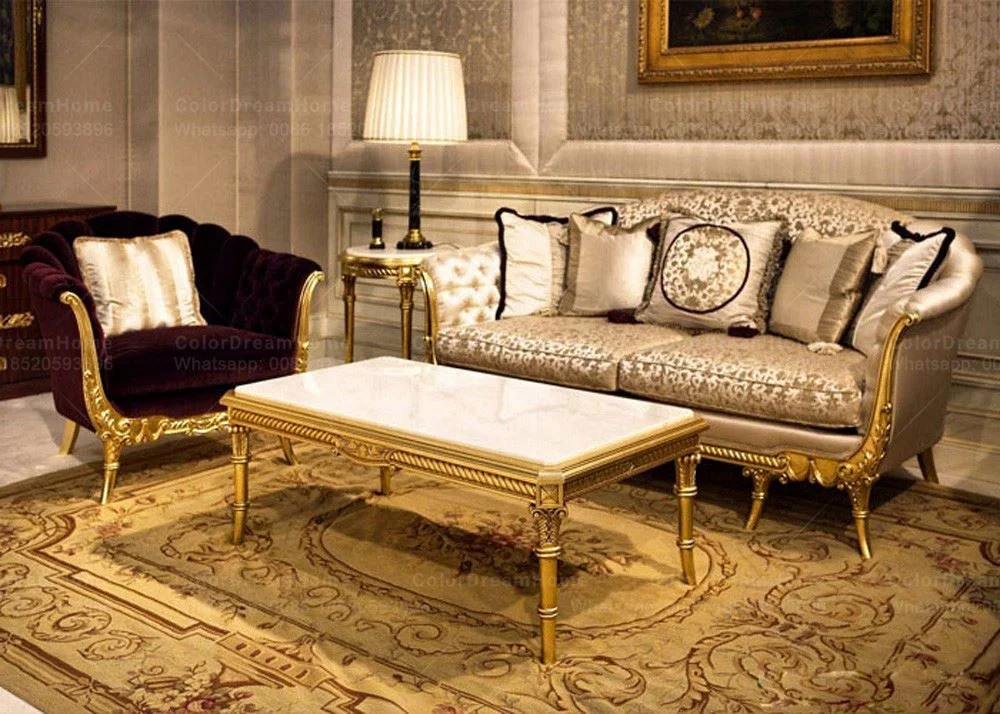アラブ高級家具ホームアンティークゴールデンヒョウ柄ソファ