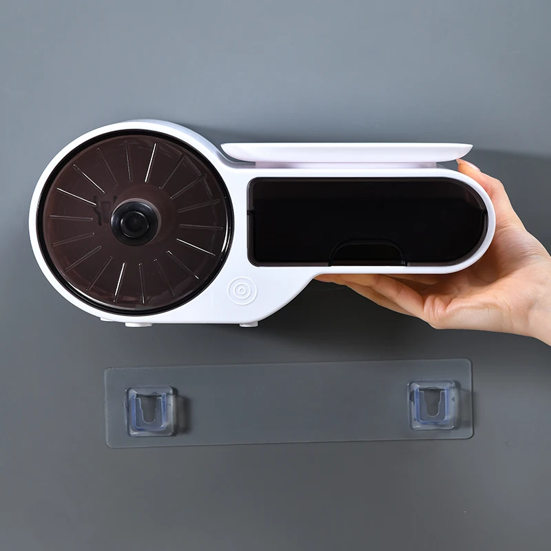 Hot Selling Modern Plastic Multifunctional Toilet Roll Paper Holder Non-Punching Wall Mounted Tissue Box for Hotels