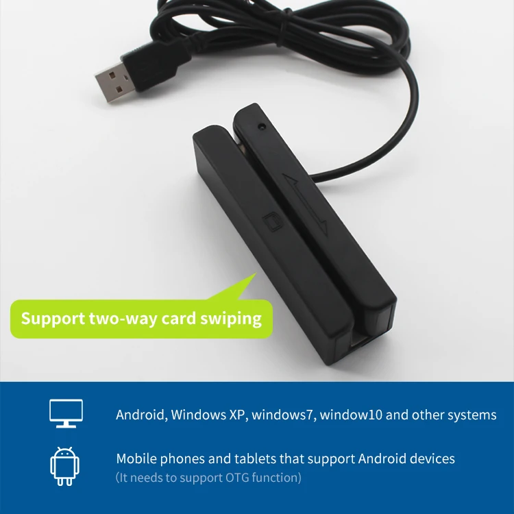 All Three Tracks USB Desktop Magnetic Stripe Reader Card Reader Membership Card Reader