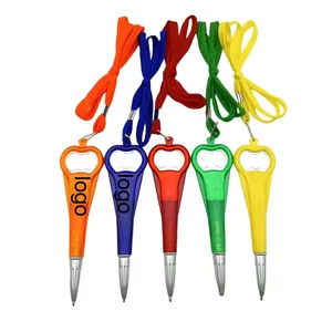 Custom Ballpoint Pen Cheap Pocket Multi-fuctional Beer Bottle Opener Pen Plastic Material Promotion Advertising Custom Ball Pen