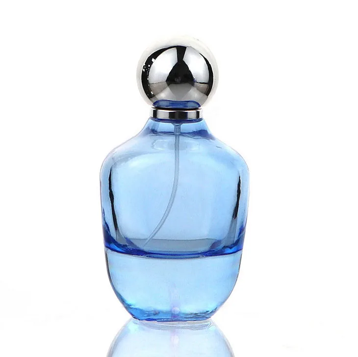 perfume round blue bottle