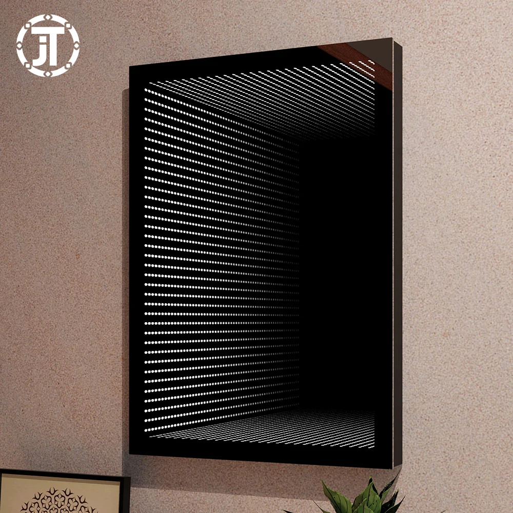 JT 900 мм 3D туннель для бесконечности светодиодное декоративное зеркало танцпола настенное освещение прямоугольное современное