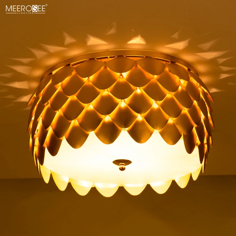 Meerosee Gold Pendant LED Circle Home Kitchen Pendant Light Beautiful Lamp Pendant Dinning Room MD86769