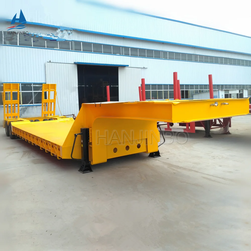 Lowboy 6 Axle 120 Ton Heavy Cargo Container Loader Lowbed Semi Trailer Truck