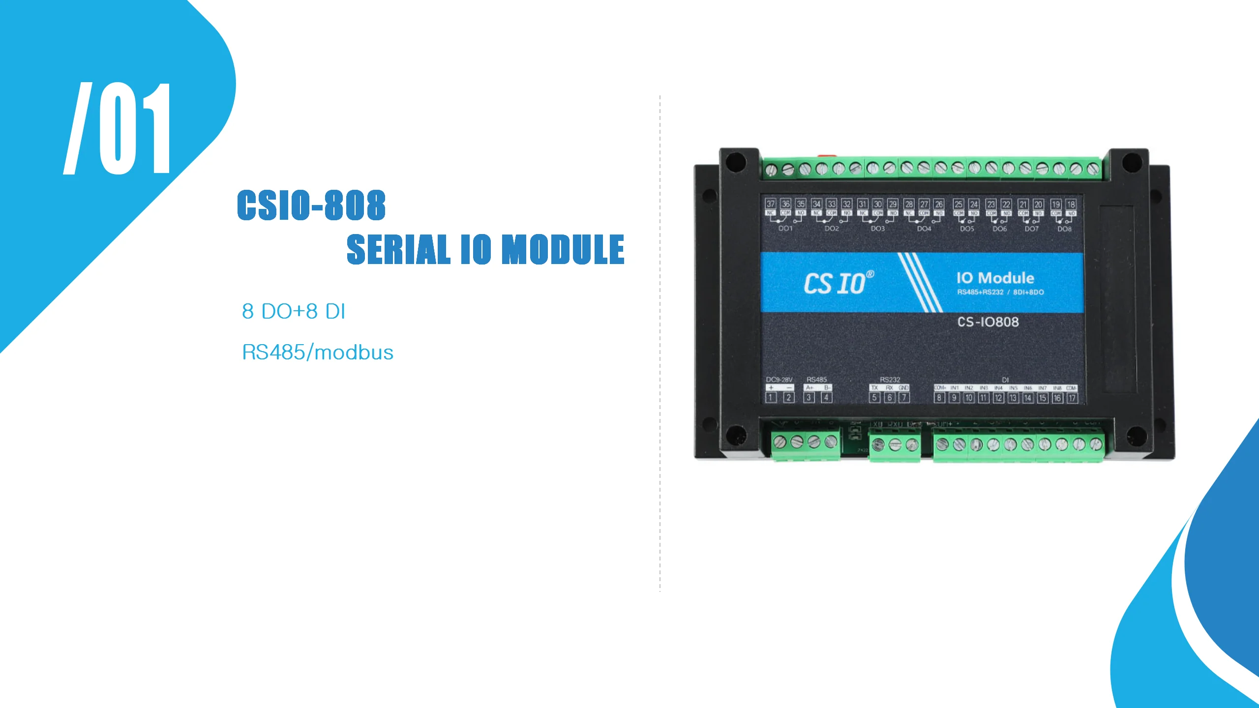 8 Serial Rs485/rs232 Input Output Device - Buy Rs485 I/o Module With 8 ...