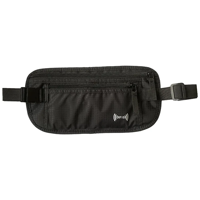 Yajie Factory Custom Ultra-Thin Nylon RFID Magnetic Shielding Waterproof Anti-Theft Invisible Close Fitting Waist Passport Bag
