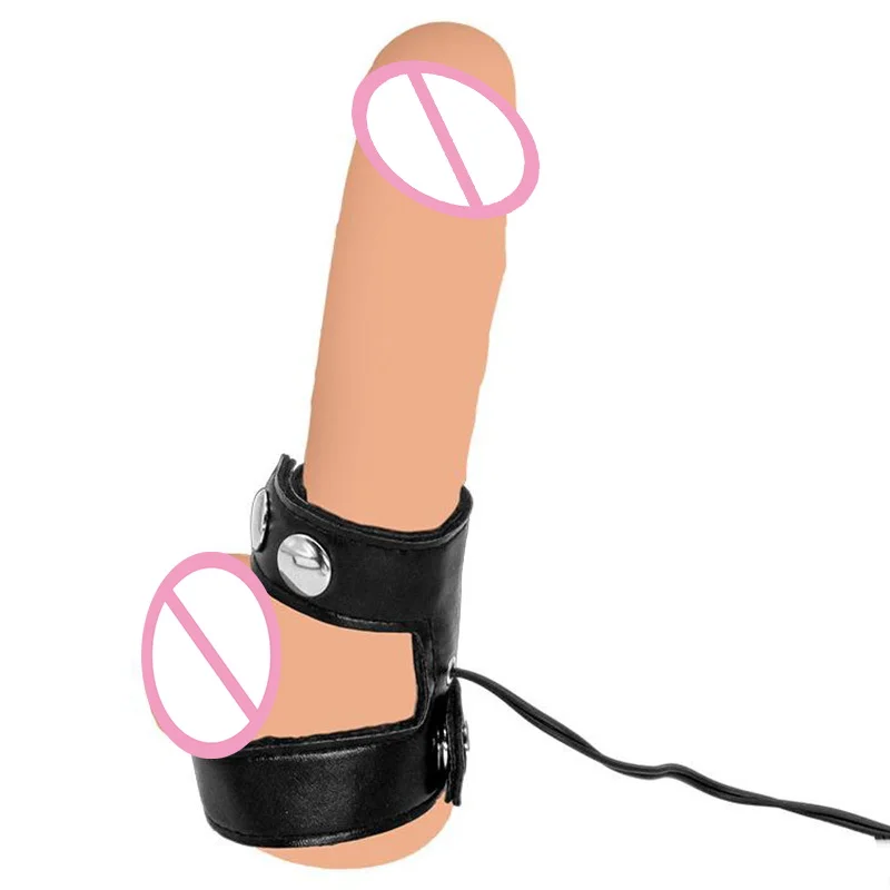 Electric Play Cock Cage Penis Extender BDSM Electro Stimulator Male Sex Toy  Electric Shock Therapy Conductive Elastic Penis Ring