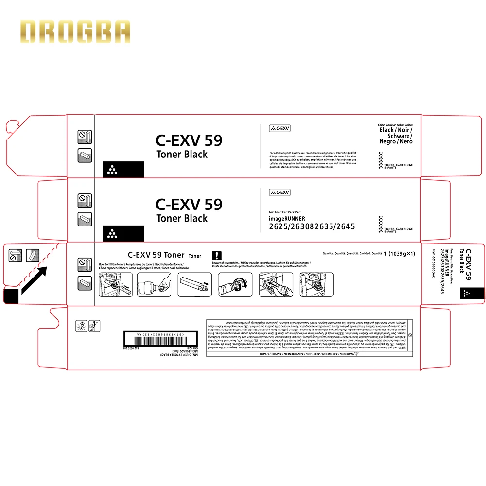 Exv59 Cexv59 Gpr61 Black Toner Cartridge 1000g G84 C-exv59 Gpr-61 Factory ...