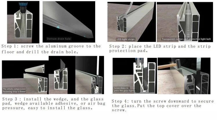 Base Shoe Glass Railing - Modern, Durable, and Stylish