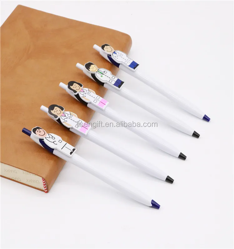 Cartoon Doctor Nurse Ball Pens Hospital Medical Plastic Nurse Pen With