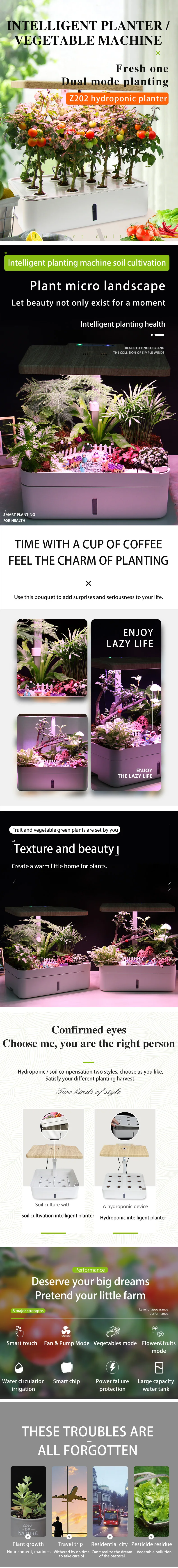 Hot sale Full spectrum smart Hydroponic planter automatic leisure plant vegetable flower planting machine flowerpots