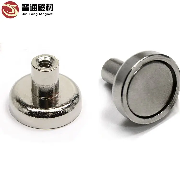 Ndfeb Thread Hole Magnets Pot Magnetic Round Base Inside Screw D16