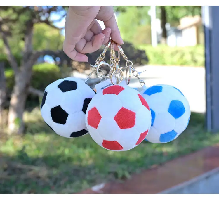Plush Simulation Soccer Ball Filling Soft Ball Children's Toys Cute Schoolbag Pendant Basketball Keychain Children's Gifts 7CM