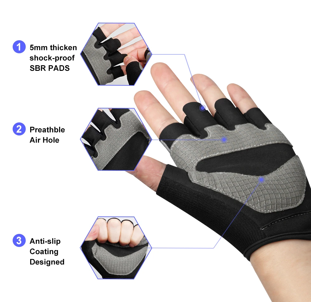 Ozero Custom Ventilated Padded Weight Lifting Gloves Gym With Wrist