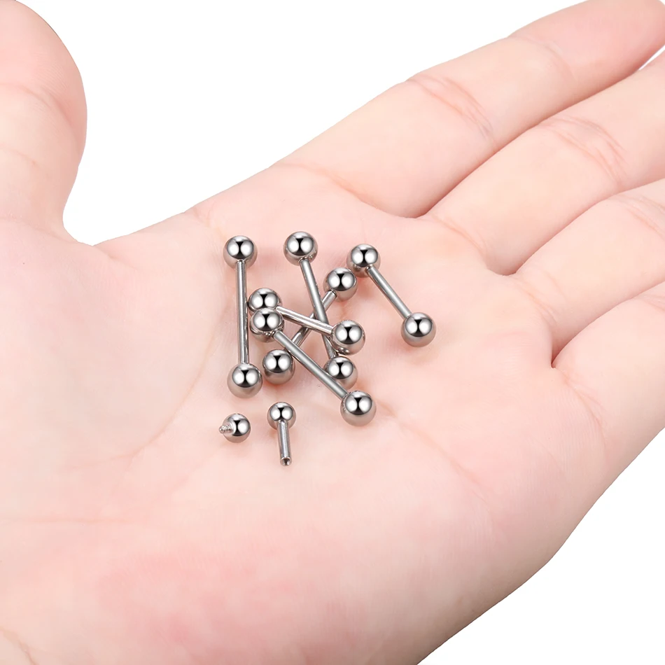 Titanium Tongue Barbell Piercings Nipple Stud Bars 14g16g Internally