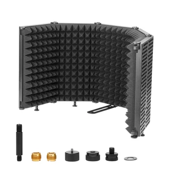 BOYA BY-RF5P Foldable Portable Microphone High-density Foam Reflexion Microphone Isolation Shield for Recording Live Stream