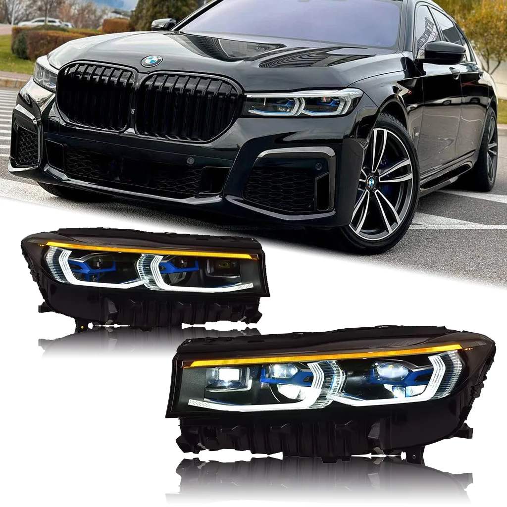 16-18 LED Upgrade Laser Style Headlights for BMW 7 Series G11 G12 730i 740i 750Li M760i Lighting Systems Headlamps
