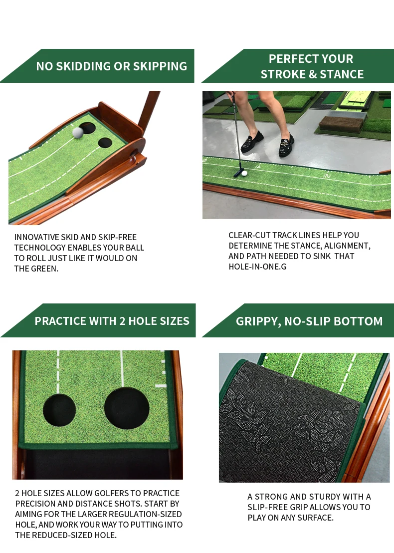 Factory Direct Indoor Putting Green Auto Ball Return Golf Practice Mat