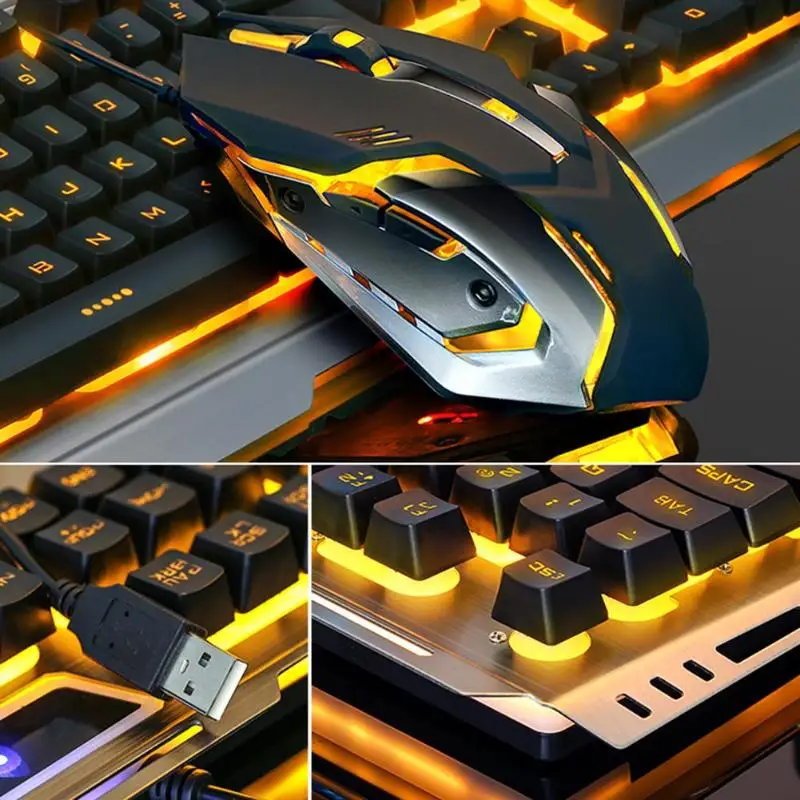 V1 Manipulator Keyboard and Mouse Set Notebook Desktop Wired Gaming Keyboard
