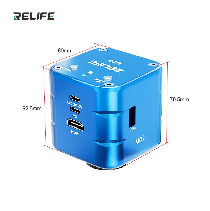 RELIFE MC2 Multimètre multifonction Caméra 4K Microscope Caméra industrielle 4K HDMI Double écran Interface C Mesure