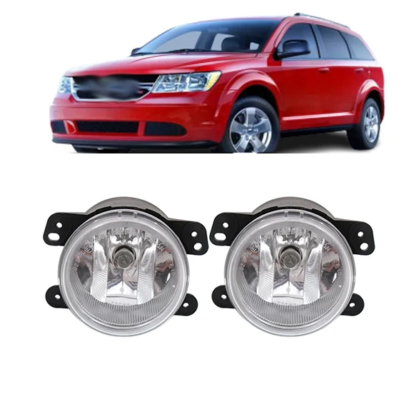 Front Driver and Passenger Side Fog Light With Bulbs Halogen for 2012 Dodge Journey SE