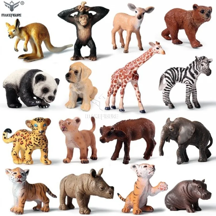 Lifelike Children's Simulated PVC Wild Animals Toy Figures Solid Animal Models Toy Safe PVC Simulation  Animal Figures for Kids