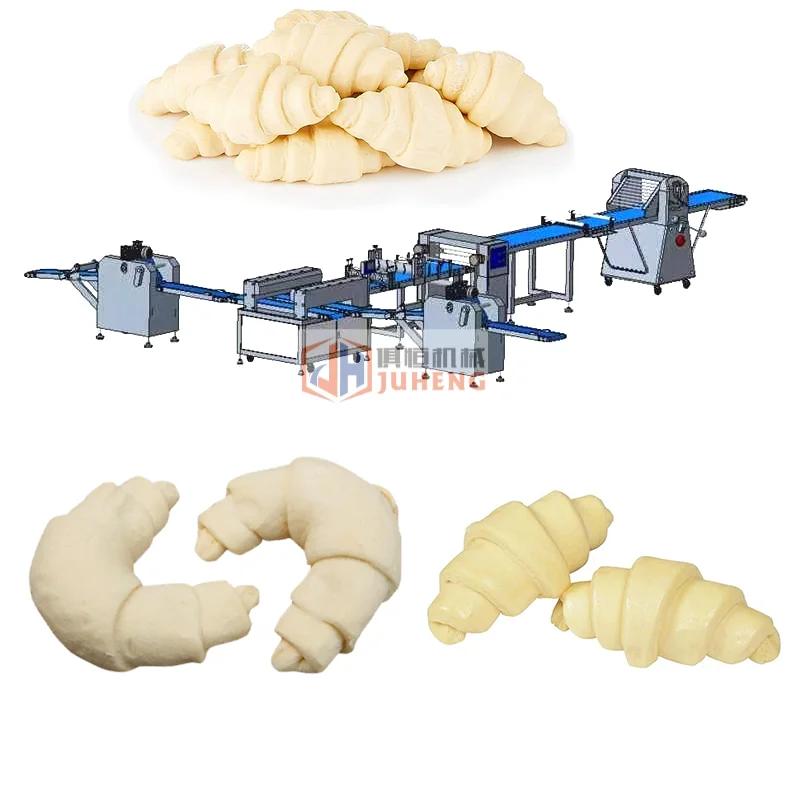 Máquina automática para hacer croissants CE, máquina formadora de croissants, equipo de panadería para negocios