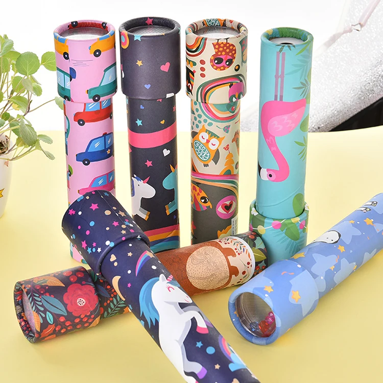 Оптовая продажа, недорогой волшебный призматический Забавный детский мультяшный калейдоскоп