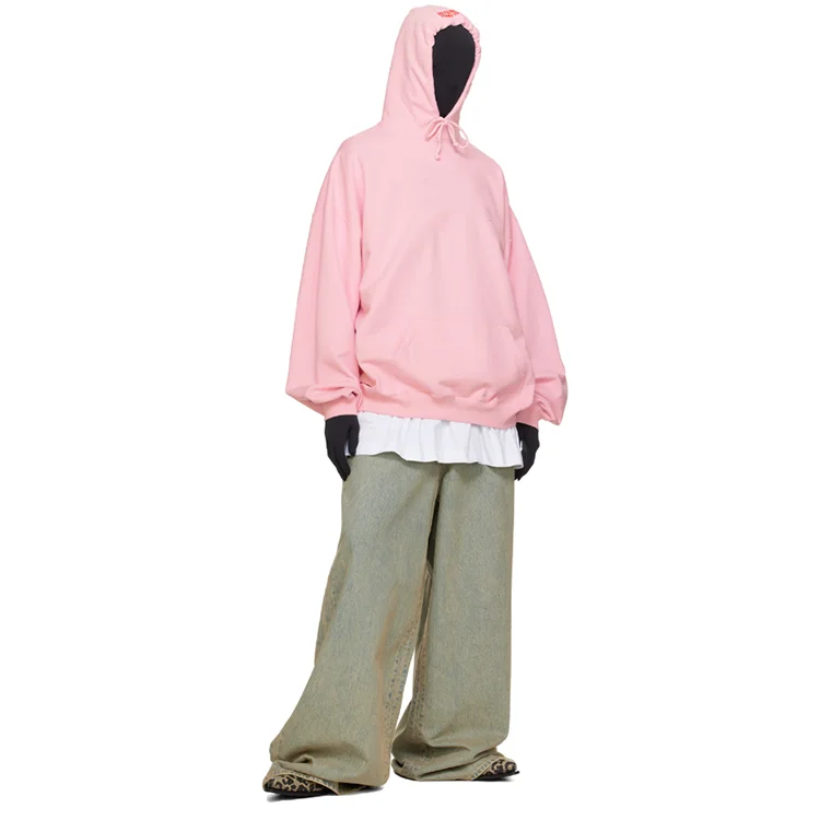 Custom Big Shape 100% Cotton Distressing Vintage Washing Baggy Jeans for Men